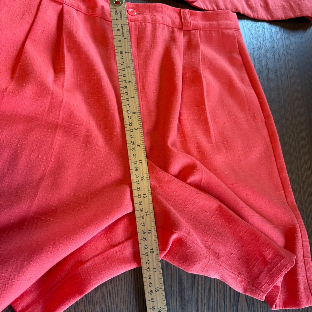 Fundamental Things Shorts Suit Set Womens 16 Coral Pink 2pc EUC Vintage - Picture 7 of 14